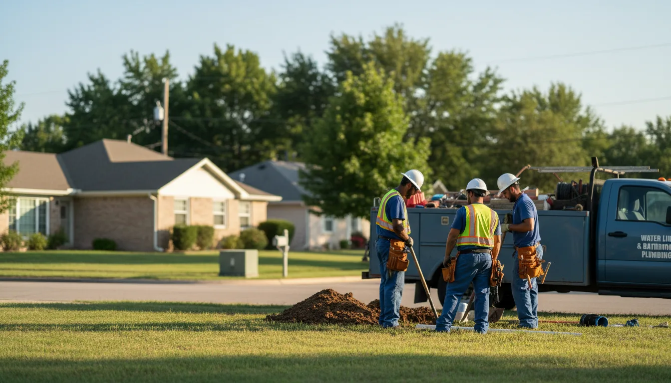 Residential water line and bathroom plumbing service in Newark, NJ